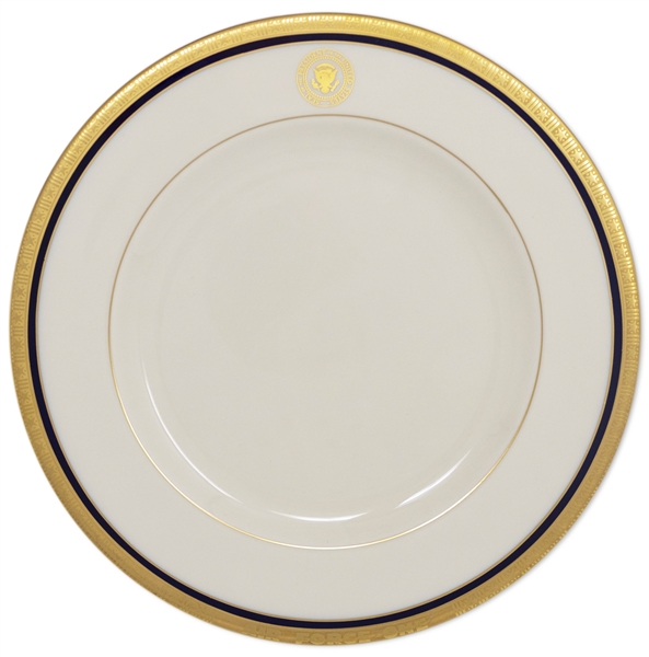 George H.W. Bush China Plate Used Aboard Air Force One -- With the Blue Band, Indicating It Was to Be Used Only in the President's Forward Cabin